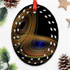 Wondrous Trajectorie Illustrated Line Light Black Oval Filigree Ornament (two Sides) by Mariart