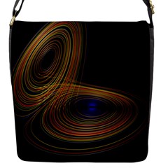 Wondrous Trajectorie Illustrated Line Light Black Flap Messenger Bag (s)