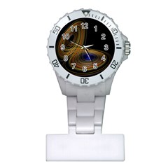 Wondrous Trajectorie Illustrated Line Light Black Plastic Nurses Watch by Mariart