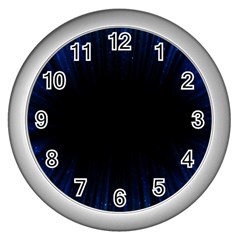 Colorful Light Ray Border Animation Loop Blue Motion Background Space Wall Clocks (silver)  by Mariart