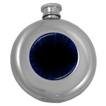 Colorful Light Ray Border Animation Loop Blue Motion Background Space Round Hip Flask (5 oz) Front