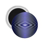 Blue Lines Iterative Art Wave Chevron 2.25  Magnets Front