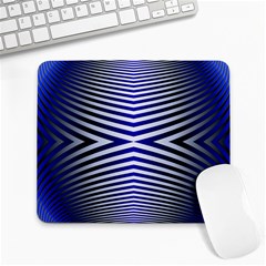 Blue Lines Iterative Art Wave Chevron Large Mousepads