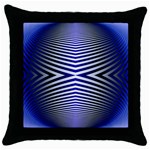 Blue Lines Iterative Art Wave Chevron Throw Pillow Case (Black) Front