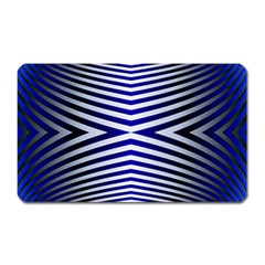 Blue Lines Iterative Art Wave Chevron Magnet (rectangular) by Mariart