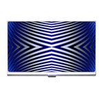 Blue Lines Iterative Art Wave Chevron Business Card Holders Front