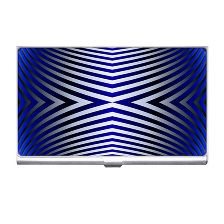 Blue Lines Iterative Art Wave Chevron Business Card Holders