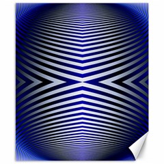 Blue Lines Iterative Art Wave Chevron Canvas 8  X 10  by Mariart