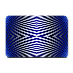 Blue Lines Iterative Art Wave Chevron Small Doormat  by Mariart