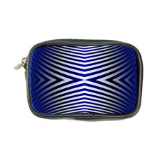 Blue Lines Iterative Art Wave Chevron Coin Purse by Mariart