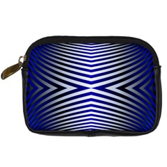 Blue Lines Iterative Art Wave Chevron Digital Camera Cases