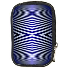 Blue Lines Iterative Art Wave Chevron Compact Camera Cases by Mariart