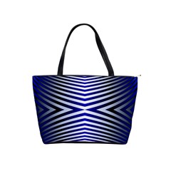 Blue Lines Iterative Art Wave Chevron Shoulder Handbags by Mariart