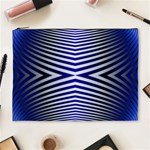 Blue Lines Iterative Art Wave Chevron Cosmetic Bag (XL) Front