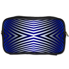 Blue Lines Iterative Art Wave Chevron Toiletries Bags by Mariart