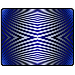 Blue Lines Iterative Art Wave Chevron Fleece Blanket (medium) 