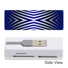 Blue Lines Iterative Art Wave Chevron Memory Card Reader (stick)  by Mariart