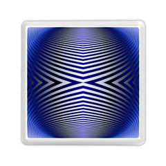 Blue Lines Iterative Art Wave Chevron Memory Card Reader (square)  by Mariart