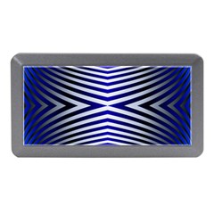 Blue Lines Iterative Art Wave Chevron Memory Card Reader (mini) by Mariart