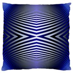 Blue Lines Iterative Art Wave Chevron Large Cushion Case (One Side) Front