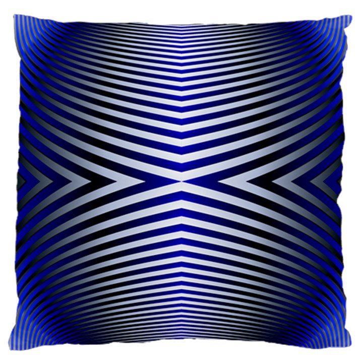 Blue Lines Iterative Art Wave Chevron Large Cushion Case (One Side)