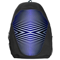 Blue Lines Iterative Art Wave Chevron Backpack Bag by Mariart