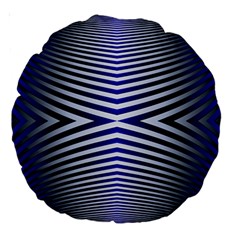 Blue Lines Iterative Art Wave Chevron Large 18  Premium Round Cushions by Mariart