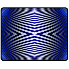 Blue Lines Iterative Art Wave Chevron Double Sided Fleece Blanket (medium) 