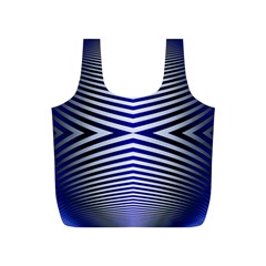 Blue Lines Iterative Art Wave Chevron Full Print Recycle Bags (s) 