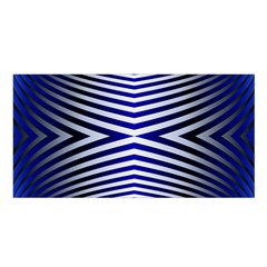 Blue Lines Iterative Art Wave Chevron Satin Shawl by Mariart