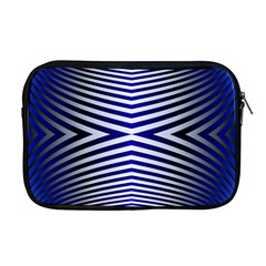 Blue Lines Iterative Art Wave Chevron Apple Macbook Pro 17  Zipper Case by Mariart