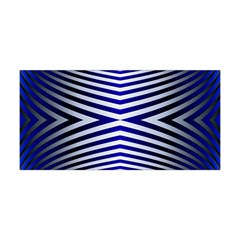 Blue Lines Iterative Art Wave Chevron Yoga Headband by Mariart