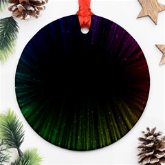 Colorful Light Ray Border Animation Loop Rainbow Motion Background Space Ornament (round) by Mariart