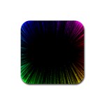 Colorful Light Ray Border Animation Loop Rainbow Motion Background Space Rubber Coaster (Square)  Front