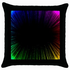 Colorful Light Ray Border Animation Loop Rainbow Motion Background Space Throw Pillow Case (black) by Mariart