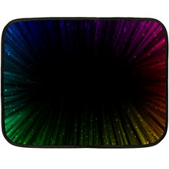 Colorful Light Ray Border Animation Loop Rainbow Motion Background Space Fleece Blanket (mini) by Mariart