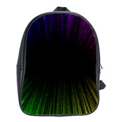 Colorful Light Ray Border Animation Loop Rainbow Motion Background Space School Bag (large) by Mariart