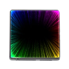 Colorful Light Ray Border Animation Loop Rainbow Motion Background Space Memory Card Reader (square) by Mariart