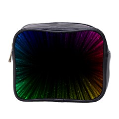 Colorful Light Ray Border Animation Loop Rainbow Motion Background Space Mini Toiletries Bag 2-side by Mariart