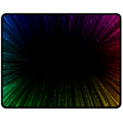 Colorful Light Ray Border Animation Loop Rainbow Motion Background Space Fleece Blanket (medium)  by Mariart