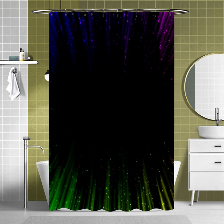 Colorful Light Ray Border Animation Loop Rainbow Motion Background Space Shower Curtain 48  x 72  (Small) 