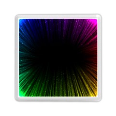 Colorful Light Ray Border Animation Loop Rainbow Motion Background Space Memory Card Reader (square)  by Mariart