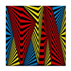 Door Pattern Line Abstract Illustration Waves Wave Chevron Red Blue Yellow Black Tile Coasters