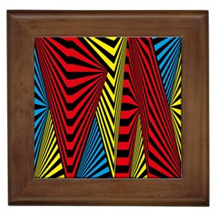 Door Pattern Line Abstract Illustration Waves Wave Chevron Red Blue Yellow Black Framed Tiles