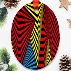 Door Pattern Line Abstract Illustration Waves Wave Chevron Red Blue Yellow Black Ornament (oval) by Mariart