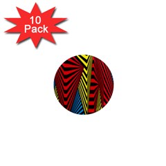 Door Pattern Line Abstract Illustration Waves Wave Chevron Red Blue Yellow Black 1  Mini Magnet (10 Pack)  by Mariart