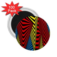 Door Pattern Line Abstract Illustration Waves Wave Chevron Red Blue Yellow Black 2 25  Magnets (100 Pack)  by Mariart