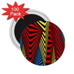 Door Pattern Line Abstract Illustration Waves Wave Chevron Red Blue Yellow Black 2.25  Magnets (100 pack)  Front