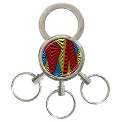 Door Pattern Line Abstract Illustration Waves Wave Chevron Red Blue Yellow Black 3-ring Key Chains