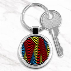 Door Pattern Line Abstract Illustration Waves Wave Chevron Red Blue Yellow Black Key Chains (round)  by Mariart